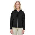 Ladies' Prospect Two-Layer Fleece Bonded Soft Shell Hooded Jacket - BLACK - L
