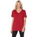 Woman Within Plus Size Perfect V-neck Tee T-Shirt