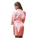 Turquaz Linen Satin Kimono Rhinestone Mother of The Bride Robe (Large, Light Coral)