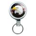 American Bald Eagle Flag USA Patriotic Retractable Belt Clip Badge Key Holder