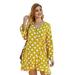 Casual Midi Dresss for Women Sexy Polka Dots Plus Size Dress Long Sleeve Autumn Lace Up Dress Boho V Neck Ruffle Hem Trendy Womens Sundress Jumpsuit