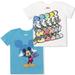 Disney Boy's 2-Pack Happy Mickey Mouse Graphic Tee Shirt Set, 100% Cotton, Blue, 12 Months