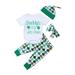 Baby Girl Boy ST Patrick's Day Outfit Daddy's Little Lucky Charm Romper Bodysuit Pant Hat Headband Sets Newborn Clothes