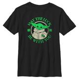 Boy's Star Wars The Mandalorian Grogu St. Patrick's Day May the Luck Be With You Graphic Tee