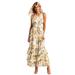 Alloet Female Beach Fruit Printed Sleeveless Summer Strap Dress