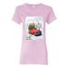 Winter Christmas Trees Festive Red Truck Christmas Womens Graphic T-Shirt, Light Pink, X-Large