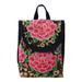 Women Floral Embroidered Backpack Ethnic Travel Bookbag Crossbody Shoulder Bag