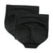 QRIC 2-Pack Womens Shapewear Butt Lifter Padded High Waist Tummy Control Panties Body Shaper Brief (Black)