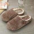 Women Men Winter Slippers Warm Fluffy Fleeces Soft Bottom Indoor Slip-on Flats Couple Casual Shoes