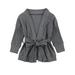 Wayren USA Toddler Baby Girls Boys Sweater Cardigan Solid Long Sleeve Lace up Half Worsted Sweater Jacket Top