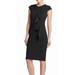 Women's Sheath Dress Jet Ruffle-Front Cap-Sleeve 6