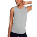 Women's Sleeveless Round Neck Solid Color Irregular Mesh Stitching Sports Vest T-shirt