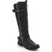 Forever Link Mango-21 Buckled Zippered Lady Riding Boot (8, Black)