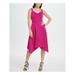 DKNY Womens Pink V Neck Midi Fit + Flare Formal Dress Size 8