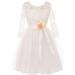 Big Girl Floral Lace Top Tulle Flower Party Flower Girl Dress USA Off White 8 JKS 2098