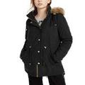 Celebrity Pink Juniors' Faux-Fur Trim Hooded Parka Coat Black Size Small