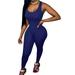 Mchoice Women's Fishion Tight Backless One Piece Yoga Sport Gym Pants Sleeveless Workout Running Fitness Bodycon Jumpsuit