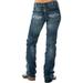 Cowgirl Tuff Co Womens Don't Fence Me In Jeans 25 Long Medium Wash