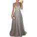 Women Sequin Bridesmaid Dress Sleeveless Maxi Evening Prom Dresses V Neck Sequin Glitter Bodycon Stretchy Party Dress