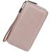 Women RFID Blocking Wallet Leather Zip Around Phone Clutch Large Travel Purse Wristlet (Rose Gold)