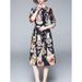 Junior Elegant Printed Pattern High Neck Dress