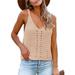 Avamo Womens Knit Cami Tunic Tops Crochet Knit Tank Workout Blouse Sleeveless Shirt Sweater Vest