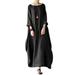 Oversized Women Long Sleeve Loose Cotton Linen Maxi Dresses Casual Long Dresses Ladies Party Boho Beach Sundress Evening Dresses Holiday Cocktail Prom Gown Long Maxi Dress