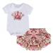Promotion Clearance Baby Girls 2pcs Set Cute Flower Printed Crown T-Shirt Top and Pant Suit for Baby Infant Newborn