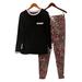 Cuddl Duds Women's Sz S Regular Fleecewear Jogger Pajama Set Black A381825