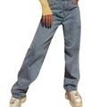 Musuos Women's Denim Pants, High-Waist Trousers, Party Dance Club Loose Fall Running Street Side Pocket Bottoms