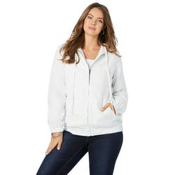 Roaman's Women's Plus Size Zip-Up Kate Hoodie Denim Jacket