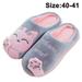 Peroptimist Cartoon Slippers Winter Home Cotton Slippers 40-41 Girl grey