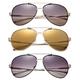 3 Pack Metal Rim Classic Aviator Sunglasses for Men for Women, Gold Black, Gold Mirror & Black Silver