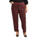 Terra & Sky Women's Plus Size Plaid Woven Dress Pant