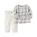 Carter's Baby Girls' 2-Piece Plaid Flannel & Corduroy Pant Set, 6 Months