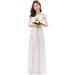 Ever-Pretty Juniors Elegant Floral Lace Long Evening Party Dress Big Girl Dress 74125 White US12