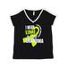 Inktastic I Wear Lime For My Grandma Lymphoma Awareness Adult Women's Plus Size V-Neck Female Ringer Black and White 4X