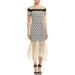 Nicole Miller Artelier WHITE/BLACK Paisley Lace Bardot Dress, US 2