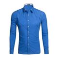 Mens Casual Work Shirt Regular Fit Button Down Long Sleeve Men Dress Shirts Blouse