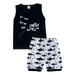 Baby Boy Girl Clothes Shark and Doo Doo Print Summer Cotton Sleeveless Outfits Set Tops and Short Pants