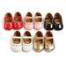 ZDMATHE Newborn Baby Girls Rivet Princess PU Leather Shoes Anti Slip Shoes Soft Sole Non-slip First Walkers Shoes