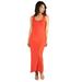 24seven Comfort Apparel Racerback Maxi Dress for Women in Orange Size 1X