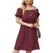 UKAP Women Plus Size Elegant Dress Slim Fit Casual Dress Fashion Stylish Solid Color Midi Dress Button Summer Dress