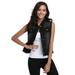 MISS MOLY Denim Vest For Women Denim Jean jackets Washed Sleeveless w Pockets Black S