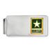 925 Sterling Silver Solid Polished Engravable Army Yellow Star Money Clip Jewelry Gifts for Men