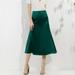 Elegant Silk Satin Skirt Vintage Style Summer Long High Waist Midi Skirt For Women A-Line Skirts