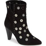 Lust For Life Casablanca Stud Bootie Black Suede Pointed Toe Metal Detail Boot (7.5)