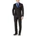 Adam Baker Mens V0177 Slim Fit 3-Piece Suit Set - Black - 44R