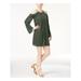 Womens Green Cut Out Bell Sleeve Jewel Neck Above The Knee Shift Dress Size: M