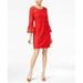 Alfani Crochet Illusion Dress Red 18